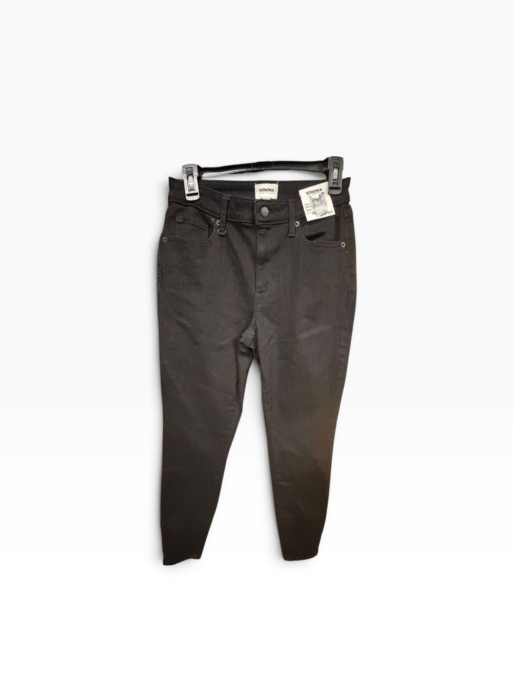 Sonoma Women's Black Denim Curvy Skinny Jeans Pants Size 8 Stretch